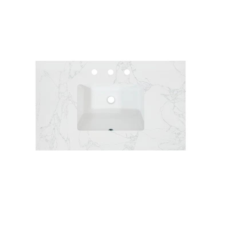 Ceres 37" Engineered Stone Single Bathroom Vanity Top with Sink