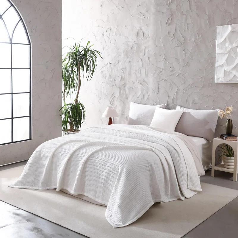 MeadowPark Fluffy Waffle Weave Polyester Chenille Bed Blanket