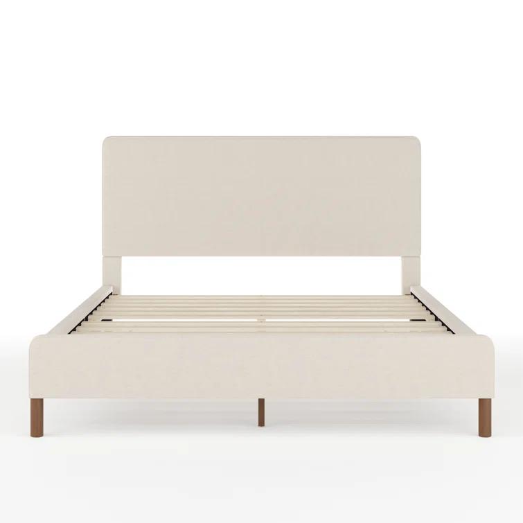 Martha Stewart Martha Stewart Britta Upholstered Platform Bed With Piped Detail Headboard