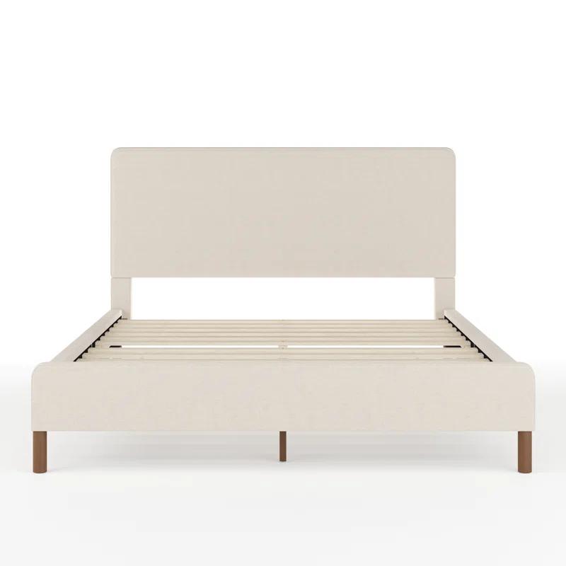 Martha Stewart Martha Stewart Britta Upholstered Platform Bed With Piped Detail Headboard