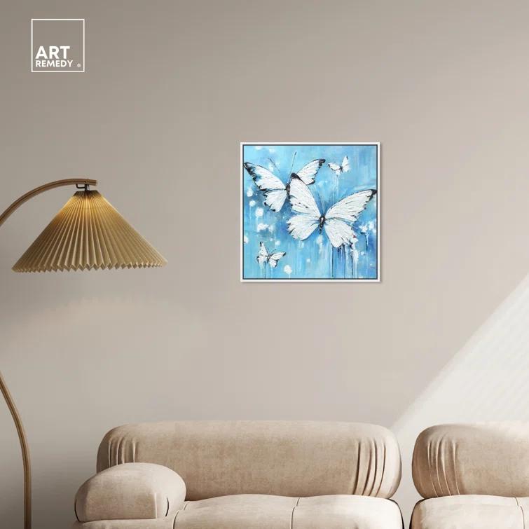 Art Remedy Art Remedy Textured Blue Butterflies Framed Butterfly 56175