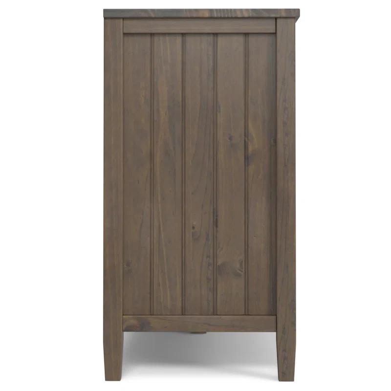 Simpli Home Lev SOLID WOOD TV Media Stand in Smoky Brown For TVs up to 60 inches