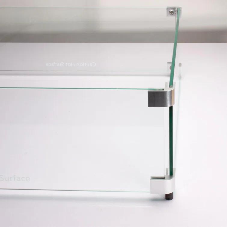 Celestial Fire Glass Square Fire Pit Wind Guard