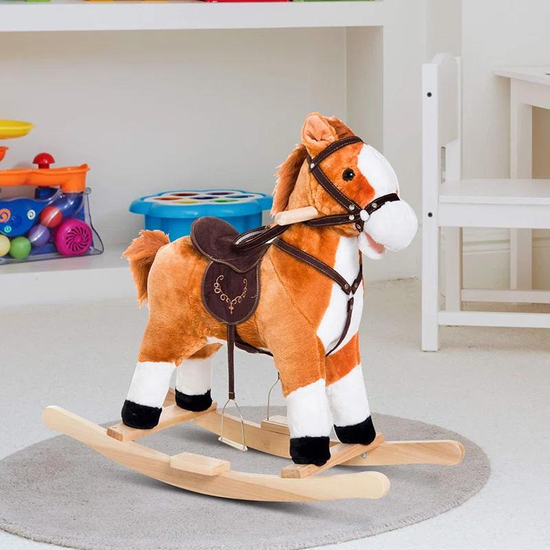Qaba Kids Plush Toy Rocking Horse