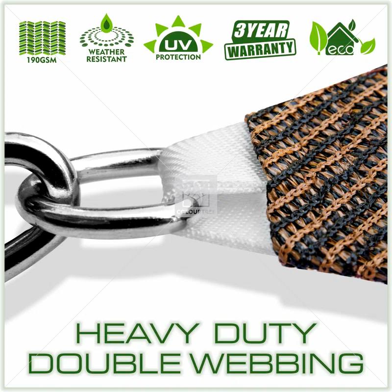 ColourTree Colourtree Sun Shade Sail Rectangle Canopy Fabric Cloth Screen, Water Permeable & UV Block UPF50