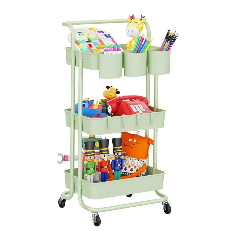 Granij 3-Tier Rolling Mobile Utility Cart Multifunctional Organizer Storage Trolley Service Cart