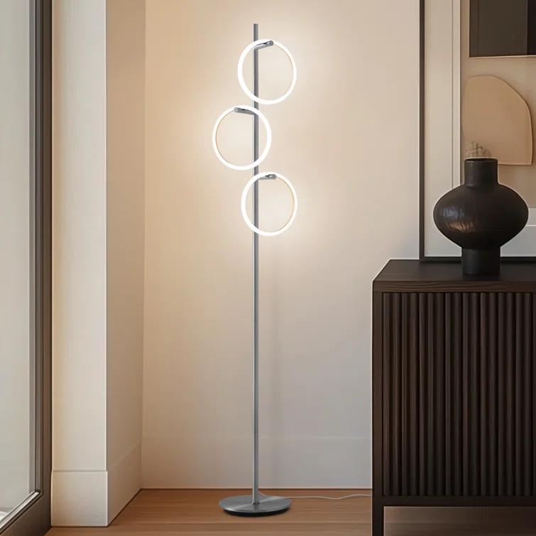 Brightech Saturn 66 in. Industrial 3-Light 3-Way Dimming LED Floor Lamp