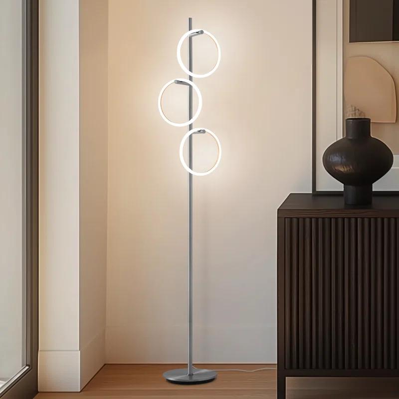 Brightech Saturn 66 in. Industrial 3-Light 3-Way Dimming LED Floor Lamp