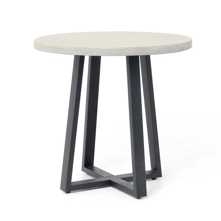 Hollis Indoor / Outdoor Round Dining Table - Gray / 32"