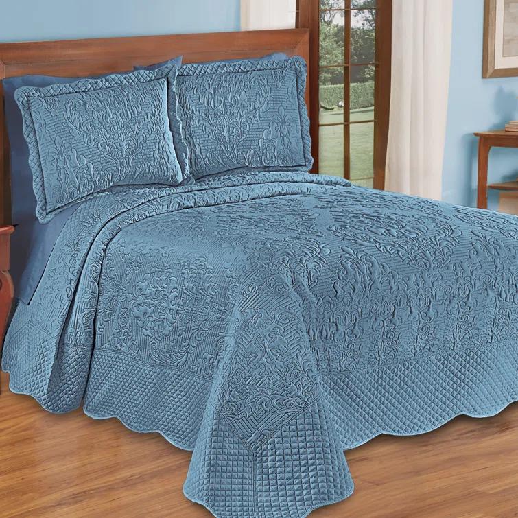 Winston Brands Lovely Victoria Damask Textured Design Oversized Bedspread