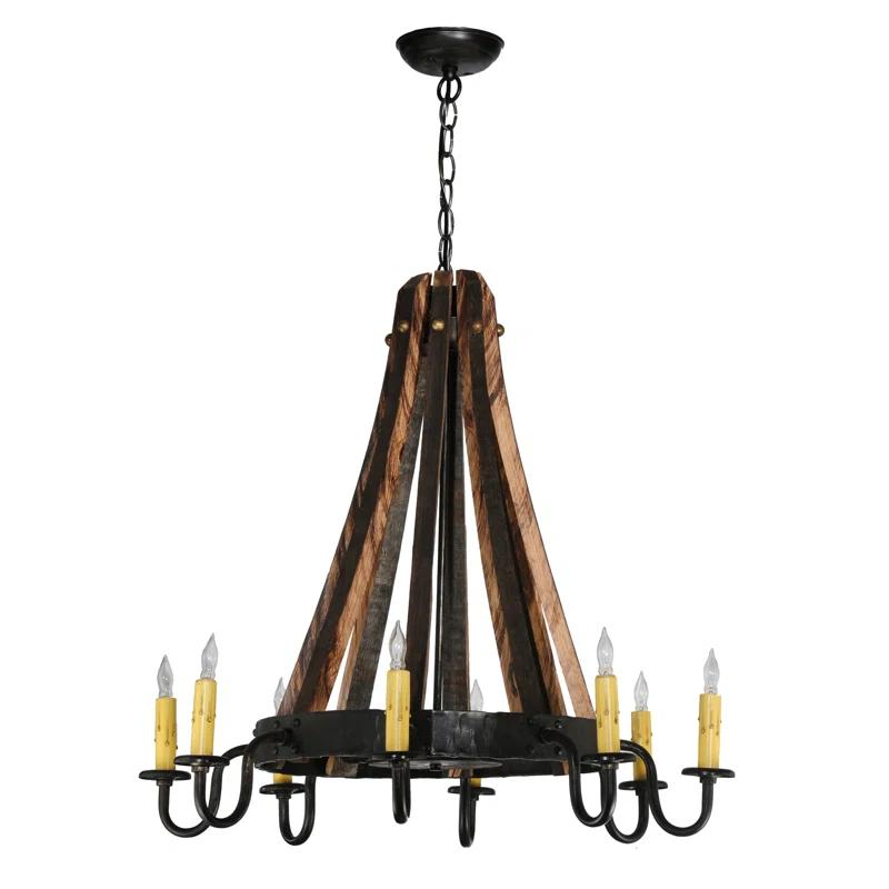 Meyda Lighting Rustic Lodge 8 - Light Wagon Wheel Chandelier
