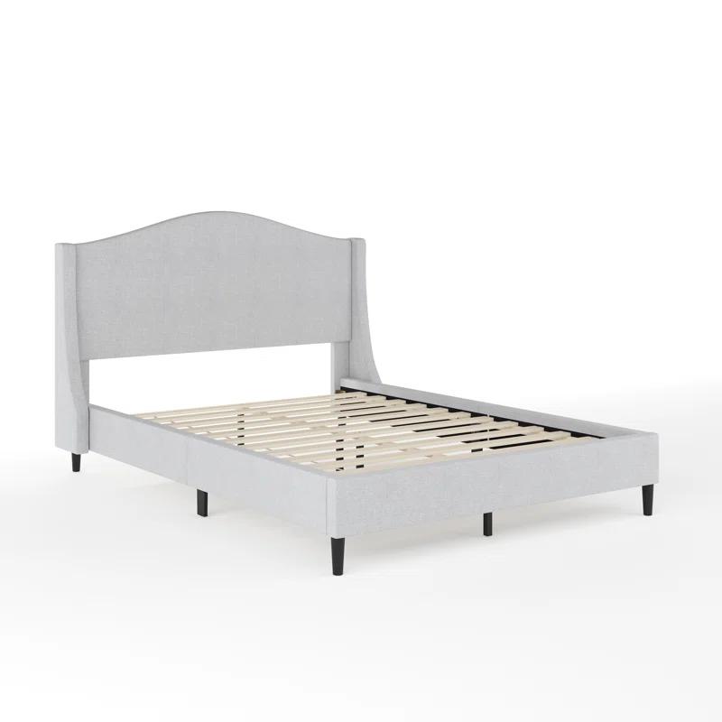 Martha Stewart Martha Stewart Amelia Upholstered Platform Bed With Curved Headboard