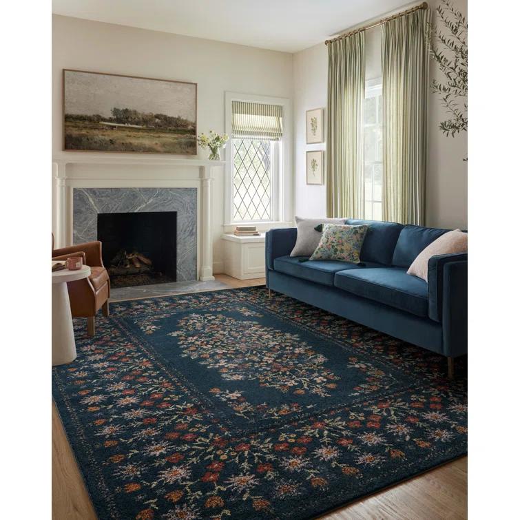 Rifle Paper Co. x Loloi Laurel Navy Area Rug & Reviews | Wayfair