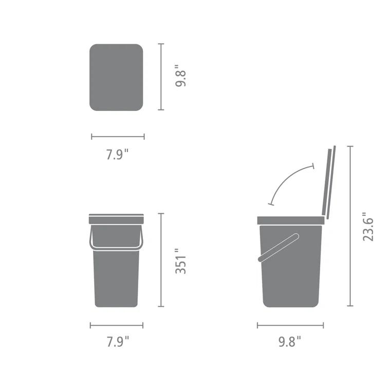 Brabantia Sort & Go Plastic Recycling Bin, 3.2 Gallon