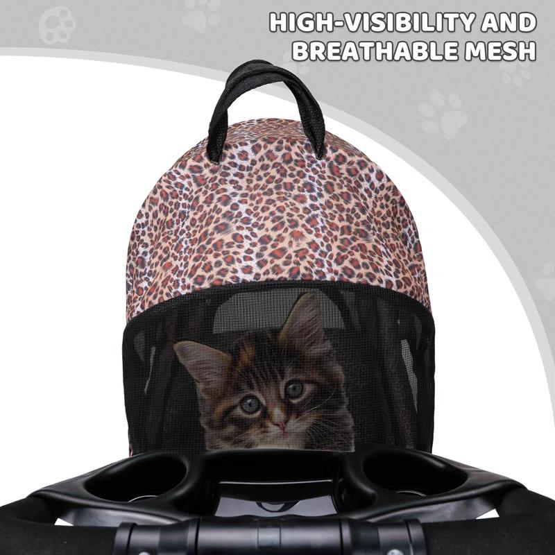 MoNiBloom Folding Pet Stroller, Foldable Dog Jogger Stroller with Detachable Carrier, Basket and Cup Holder