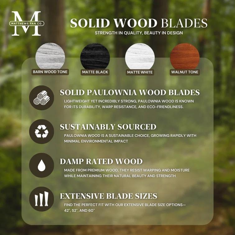 Matthews Fan Company Patricia 52'' Ceiling Fan with LED Lights