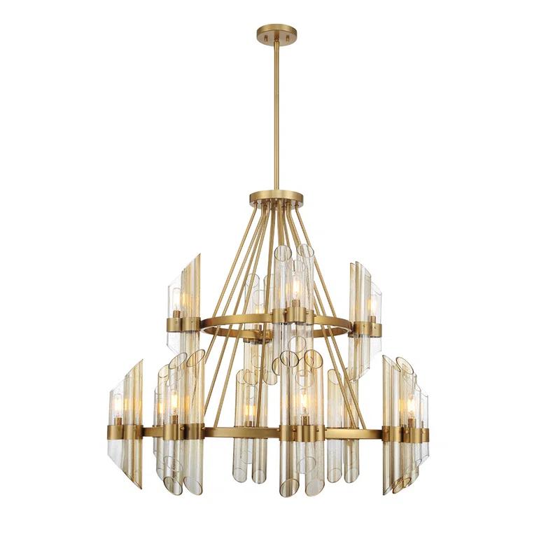 Pavinder 12-Light Chandelier in Warm Brass