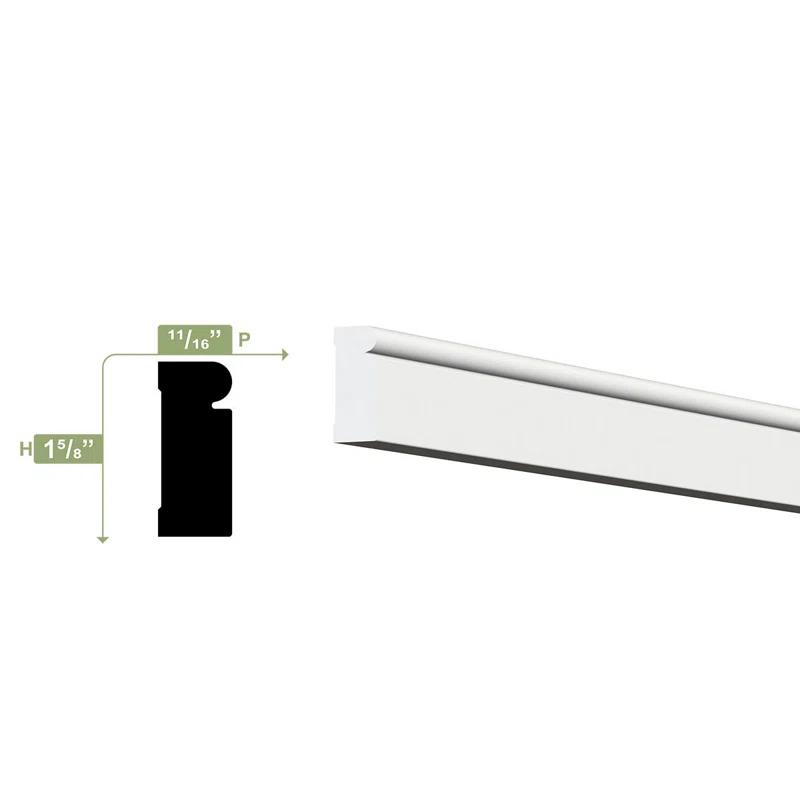 Ekena Millwork 1.625'' H x 96'' W x 0.6875'' D PVC Moulding