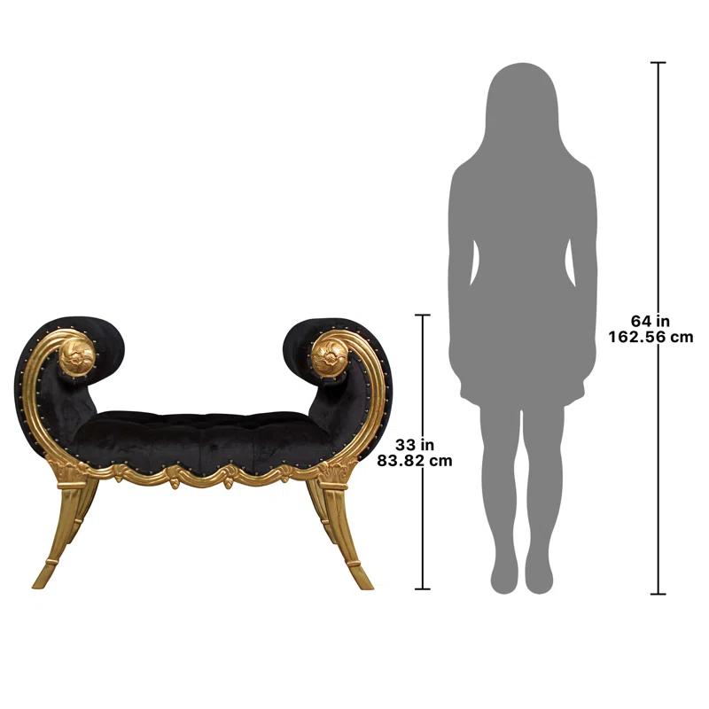 Design Toscano Mavro Apolline Crescent Upholstered Bench