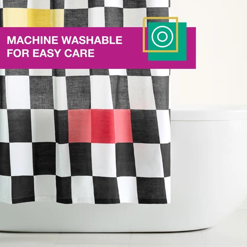 Town & Country Living Town & Country Play Betty Bold Checkerboard Fabric Shower Curtain 70"X72"