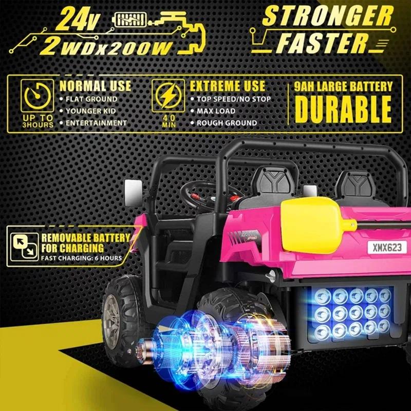 Himimi Delia Himimi 24 Voltage  Ride On Dump Truck, 2 Seater Kids UTV with Electric Dump Bed, Remote Control