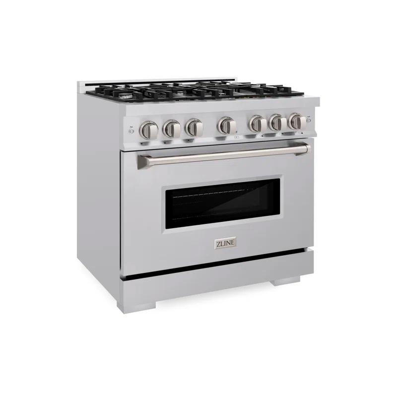 ZLINE ZLINE 36 in. 5.2 cu. ft. Classic Dual Fuel Range W/ 6 Burner Gas Cooktop & Electric Convection Oven in Stainless Steel (CDR36) CDR36