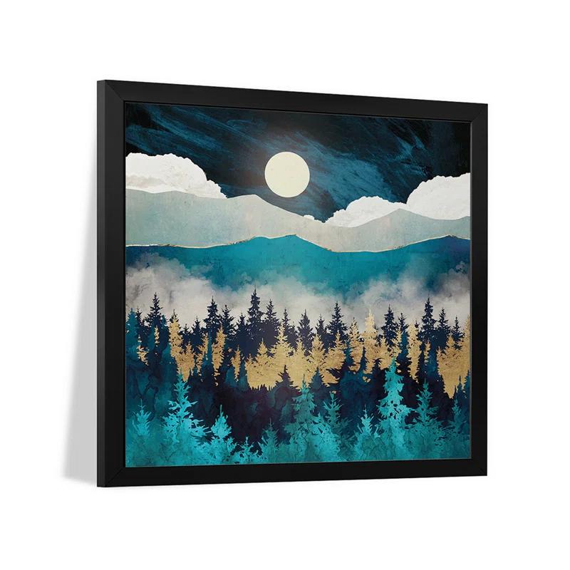 Breakwater Bay Evening Mist Premium Framed Poster by SpaceFrog Designs
