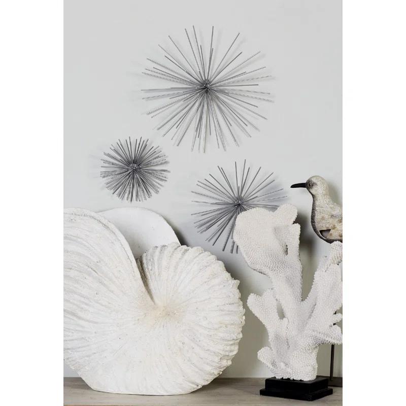 CosmoLiving by Cosmopolitan Metal 3D Long Spike Starburst Home Wall Decor Set