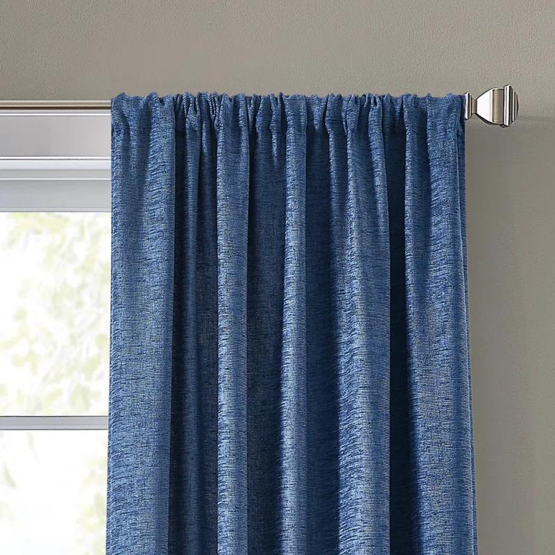 DKNY DKNY Boucle Chenille Room Darkening Curtain Panel Pair Indigo (Set of 2) (Set of 2)