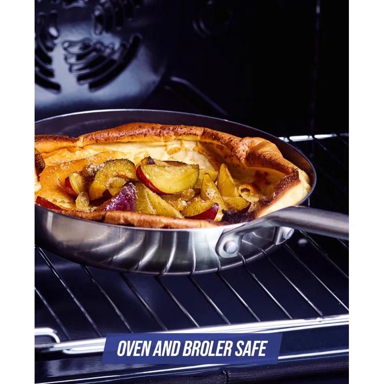 Blue Diamond Blue Diamond Cookware Tri-Ply Stainless Steel Ceramic Nonstick, 2.5QT Chef Saute Pan With Lid, PFAS-Free, Multi Clad, Induction, Dishwasher Safe, Oven Safe, Silver