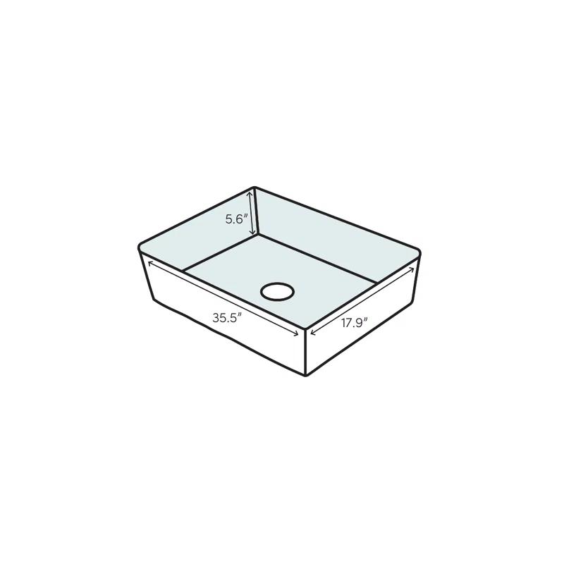 Barclay 5-325CVB Barclay Gentry 17.87'' Vintage Brown Concrete Rectangular Bathroom Sink