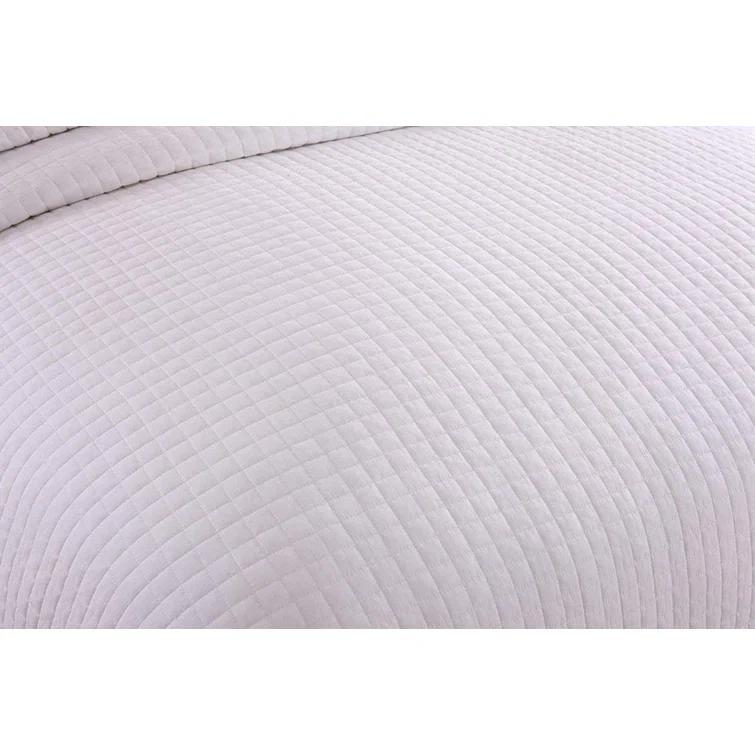 MarCielo WhiteCT Quilt Check Cotton Plaid Quilt Set