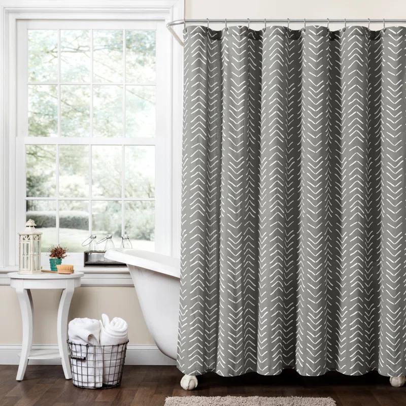 Lush Decor Chevron Shower Curtain