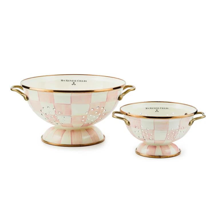 MacKenzie-Childs Rosy Check Colander