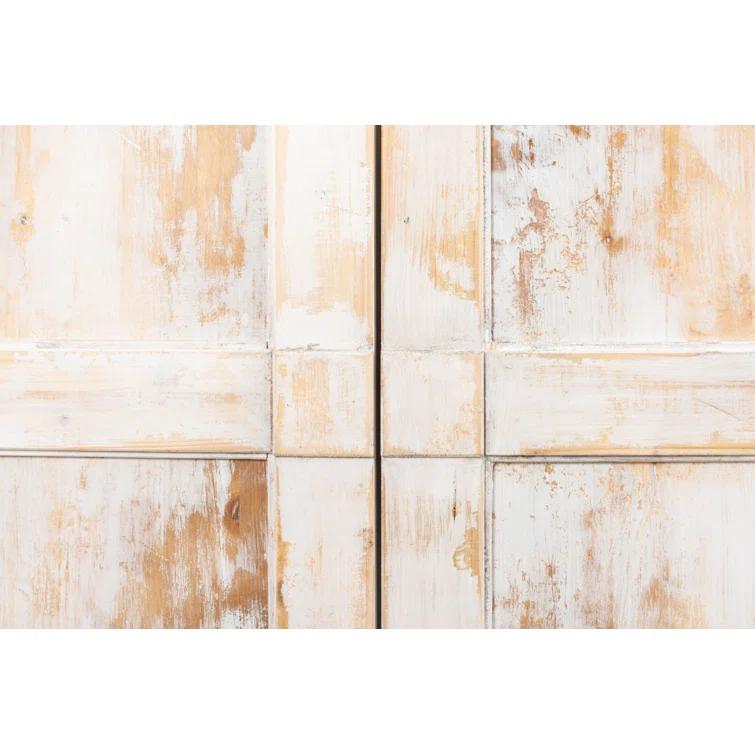 Luciana 112" Distressed White Wood Buffet