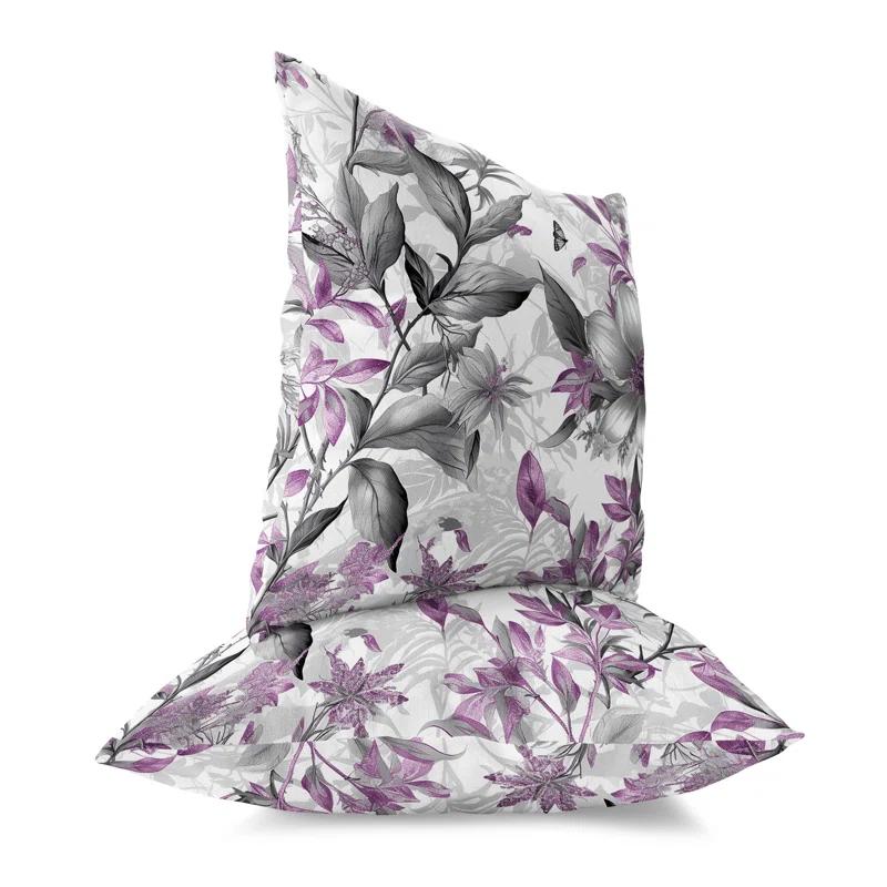 Amrita Sen Exquisite Floral Breeze Floral Indoor/Outdoor Reversible Throw Pillow