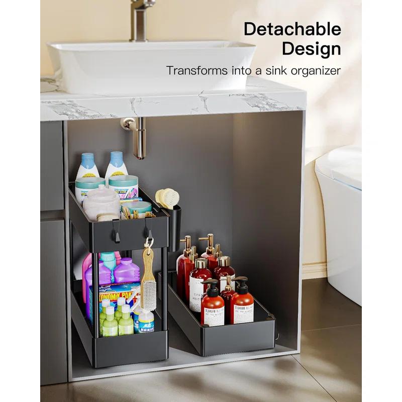 Anadea Slim Storage Cart With Wheels, Bathroom Cart Organizer Bathroom Storage Small, Rolling Cart For Bathroom, Laundry Room, Kitchen, Narrow Space