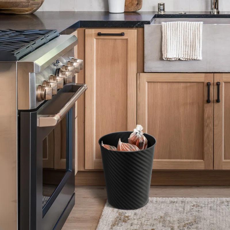 1.3 Gallon Trash Can Metal Wastebaskets Waste Basket Recycling Garbage Container Bin for Home Office (Set of 2)