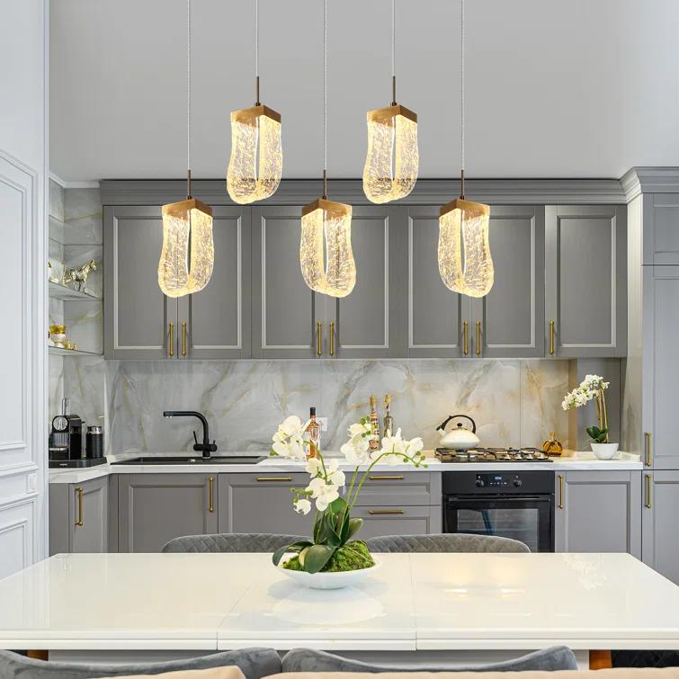 Everly Quinn Zeinab 5 - Light Kitchen Island Linear LED Pendant