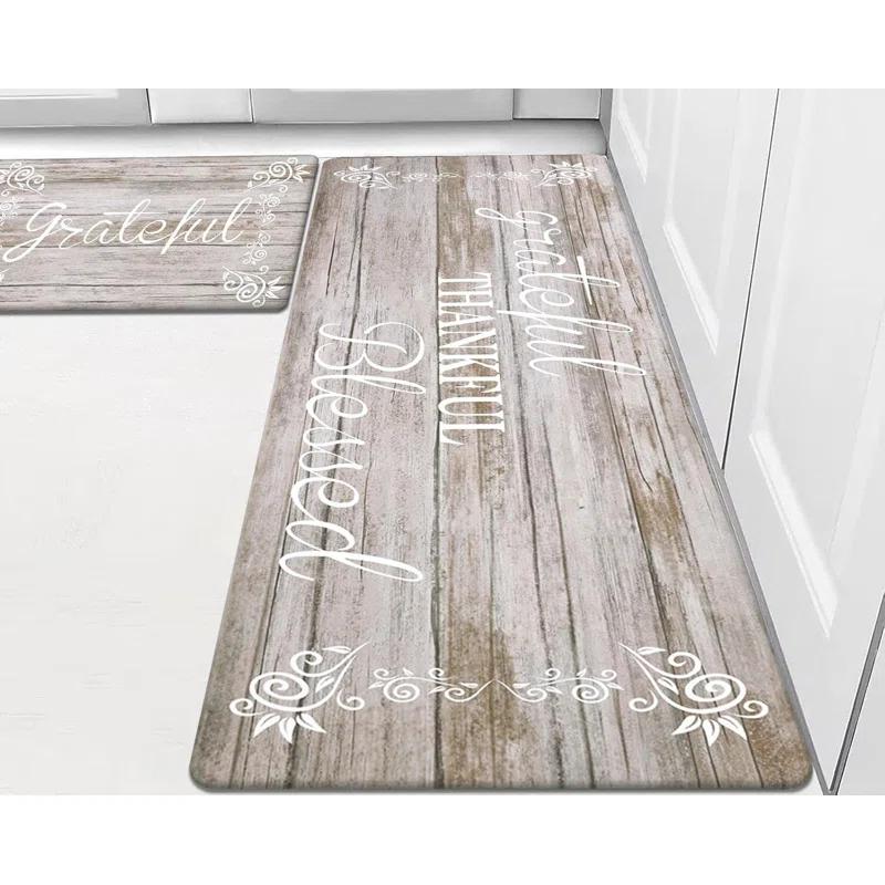 Rosalind Wheeler The Anti Fatigue Kitchen Mat Set of 2 Non Slip Cushioned Kitchen Mats for Floor Waterproof Farmhouse Kitchen Rugs and Mats Set Comfort Standing Desk Mat Carpet