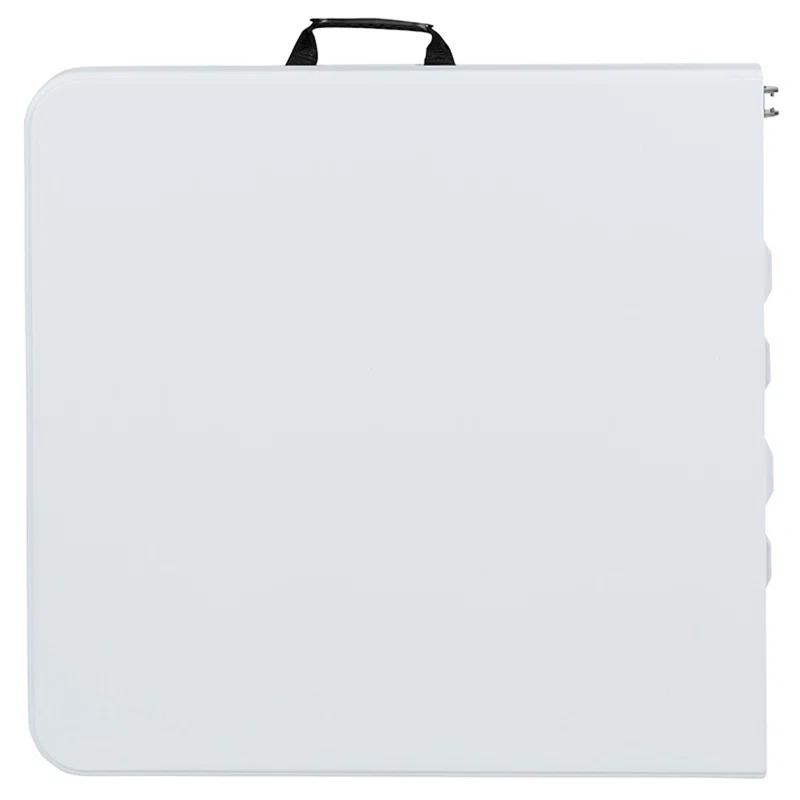 Flash Furniture Parker Height Adjustable Bi-Fold Plastic Folding Table with Carrying Handle
