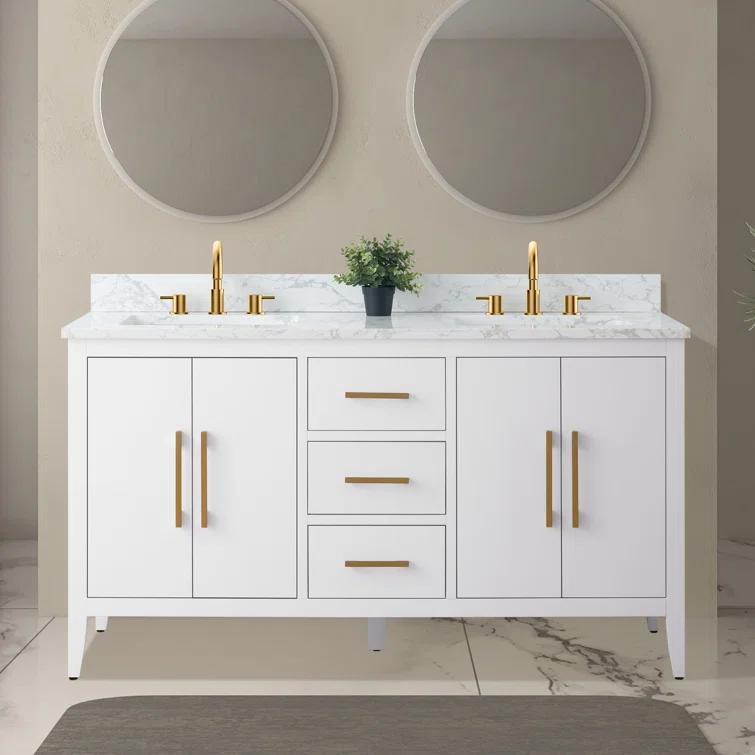 Vanity Art 60" Double Bathroom Vanity Set