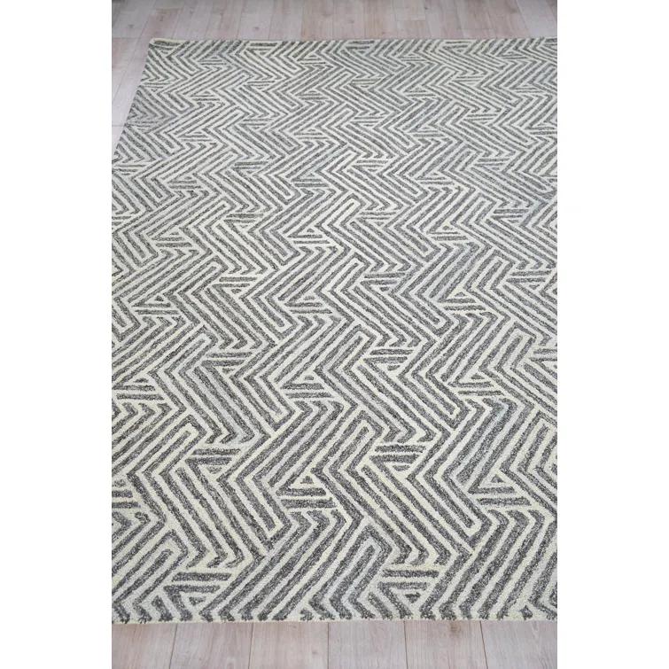 EXQUISITE RUGS Exquisite Rugs Naturals Handmade Hand-Tufted New Zealand Wool On Canvas Gray/Ivory Area Rug