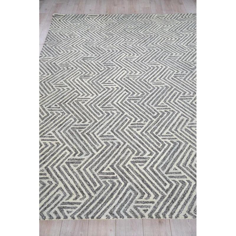EXQUISITE RUGS Exquisite Rugs Naturals Handmade Hand-Tufted New Zealand Wool On Canvas Gray/Ivory Area Rug