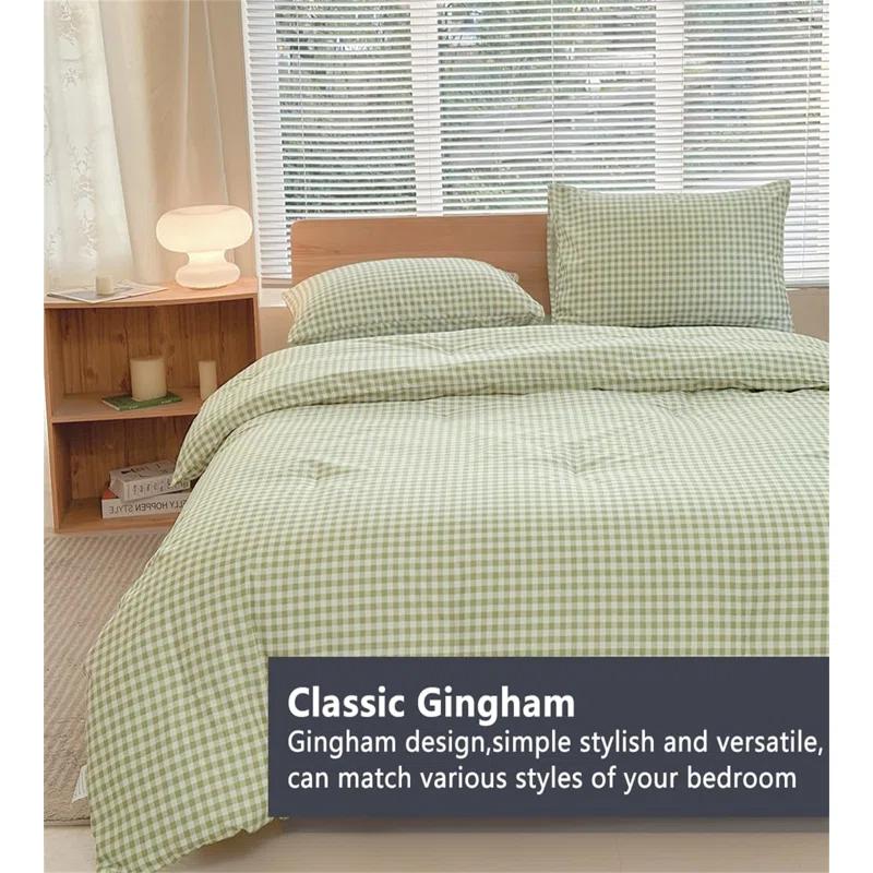 BTERAZ Checkered Comforter Set