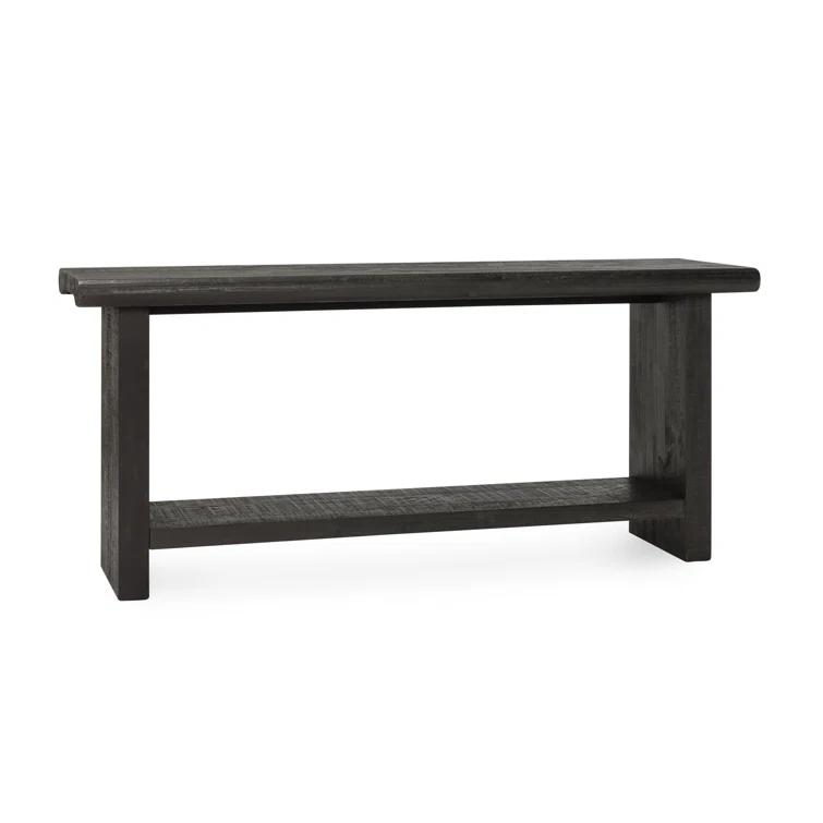 Larson 68" Black Solid Pine Wood Console Table with Shelf