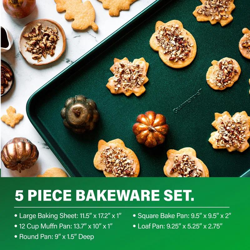 Granitestone Blue 20 Piece Aluminum Non Stick Cookware & Bakeware Set with Ultra Nonstick Surface, Oven & Dishwasher Safe