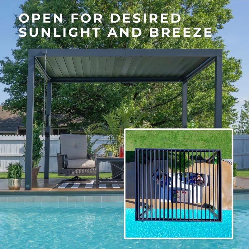 Sarasota Steel Louvered Pergola