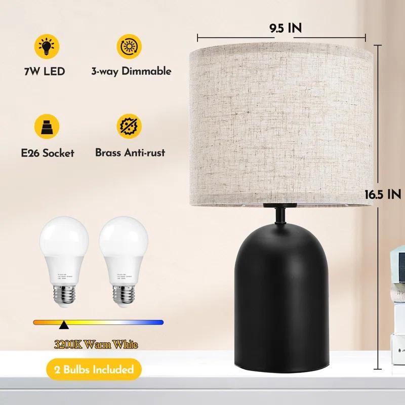 Latitude Run® Touch Control Table Lamps Set Of 2 Dimmable Lamps For Nightstand Bedside Bedroom | Wayfair