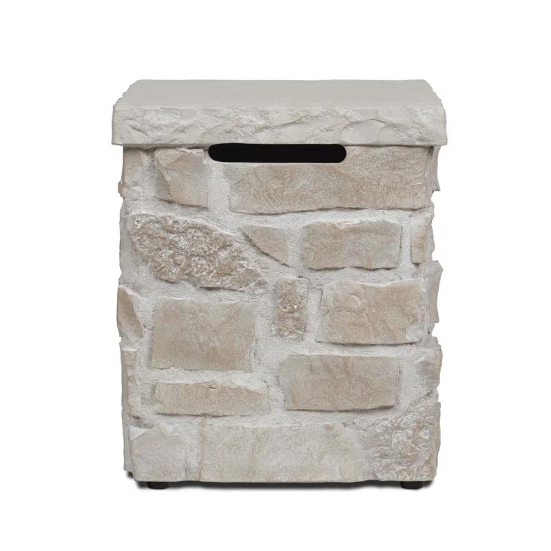 Real Flame Scottsdale Stone Propane Tank Cover And Side Table In Beige By Real Flame